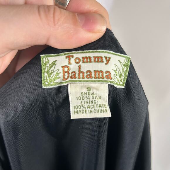 Tommy Bahama Black Silk Sleeveless Shift Dress Small Palm Tree Burnout Tropical - Picture 5 of 5